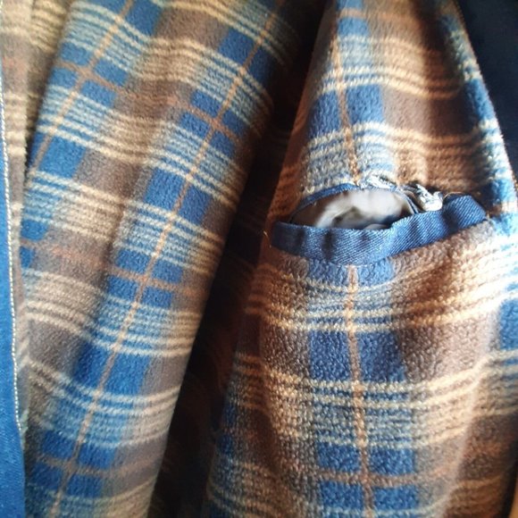 VTG Duke Haband Blue Denim Jacket Men's 3XL Fleece Lined Button Up Jacket - Picture 7 of 10